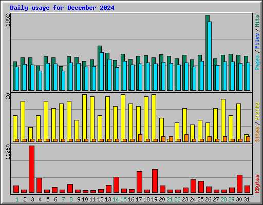 Daily usage for December 2024
