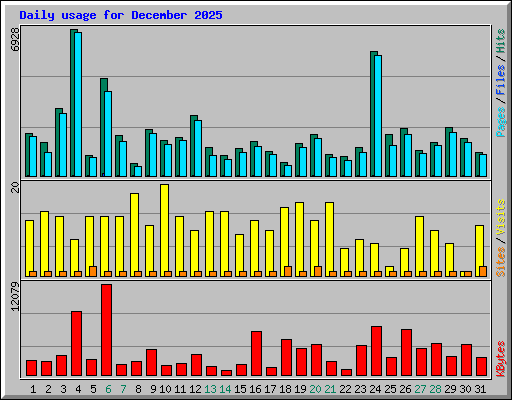 Daily usage for December 2025