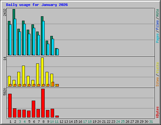 Daily usage for January 2026