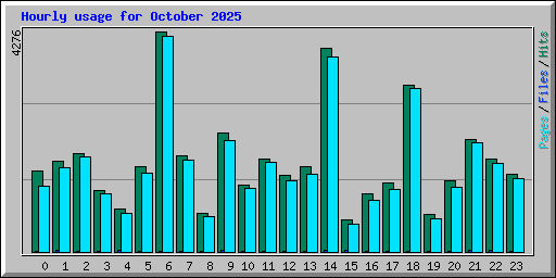 Hourly usage for October 2025