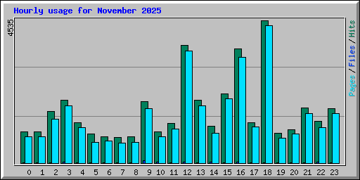 Hourly usage for November 2025